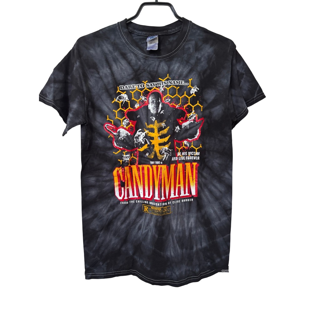 Studiohouse Designs Candyman Horror Movie Graphic Tie Dye T-Shirt Black S